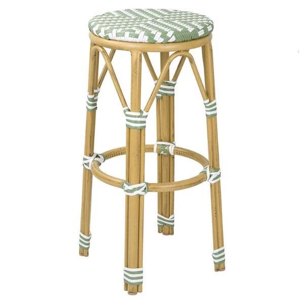 Barkrukken | Rotan/Aluminium | Lichtgroen | Houtlook Frame, Zakelijke goederen, Horeca | Keukenapparatuur, Nieuw in verpakking