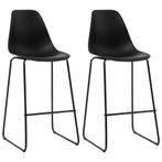 vidaXL Chaises de bar lot de 2 noir plastique, Maison & Meubles, Verzenden, Neuf