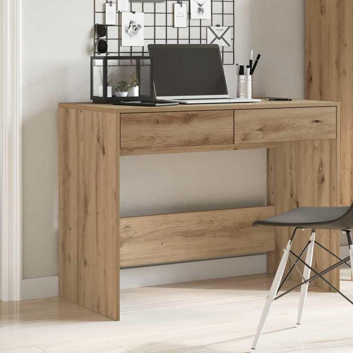 vidaXL Bureau 101x50x76,5 cm bewerkt hout artisanaal, Huis en Inrichting, Bureaus, Nieuw, Verzenden