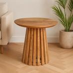 Salontafel Mangohout Rond Zara Medium, Huis en Inrichting, Tafels | Salontafels, Verzenden, Rond, Nieuw, Industriële meubels