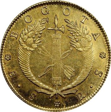 Colombia. 8 Escudos 1830 - PCGS AU55 (Bogotá)