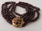 Collier - 14 carats Or jaune - Grenat facetté, Nieuw