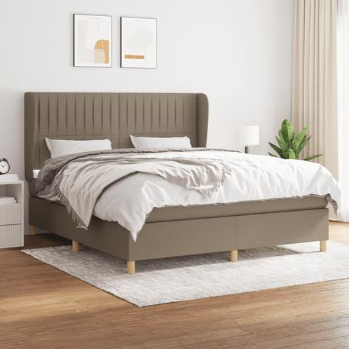 vidaXL Boxspring met matras stof taupe 180x200 cm, Huis en Inrichting, Slaapkamer | Bedden, Nieuw, Verzenden