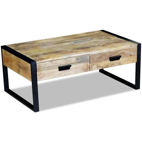 vidaXL Table basse avec 2 tiroirs Bois de manguier, Maison & Meubles, Tables | Tables de salon, Neuf, Envoi