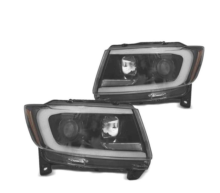 PHARES POUR JEEP GRAND CHEROKEE 11-13 DYNAMIQUES NOIR, Auto-onderdelen, Verlichting, Verzenden