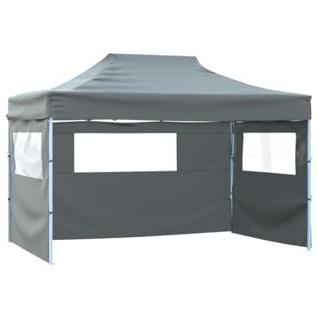 vidaXL Vouwtent met 3 wanden 3x4,5 m antraciet, Verzenden