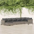 vidaXL 7-delige Loungeset met kussens poly rattan grijs, Verzenden, Nieuw, Loungeset