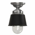 Plafondlampen Plafondlamp Kostas zwart aluminium E27 binnen, Huis en Inrichting, Verzenden, Nieuw