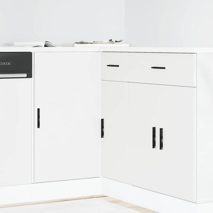 vidaXL Keuken onderkast Lyon bewerkt hout wit, Huis en Inrichting, Kasten | Overige, Nieuw, Verzenden
