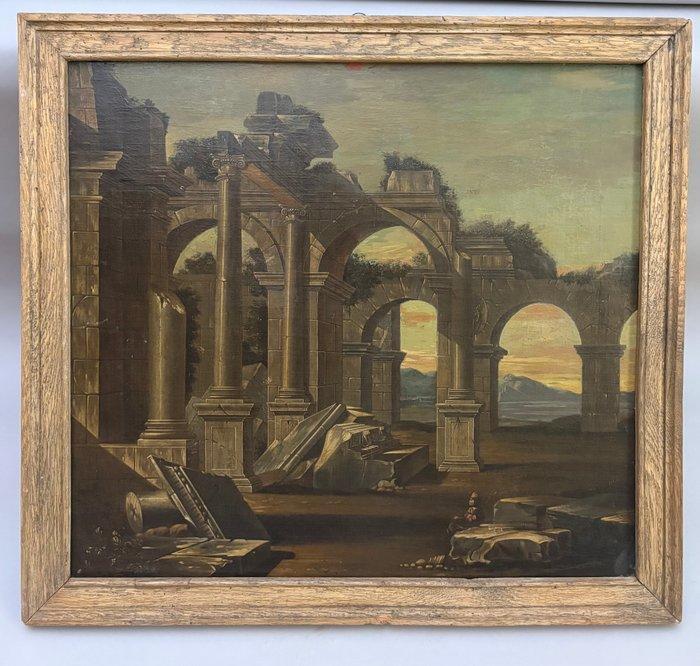 Italiaanse school (XVII) - Ruines dun palais Romain, Antiek en Kunst, Kunst | Schilderijen | Klassiek
