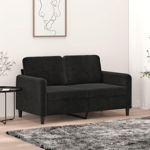 vidaXL Tweezitsbank 120 cm fluweel zwart, Maison & Meubles, Canapés | Salons, Envoi