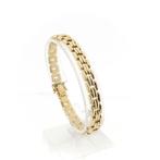 Gouden Bismarck schakel armband | 19 cm (schakelarmband), Ophalen of Verzenden, Gebruikt, Overige kleuren, Goud