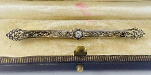 Sans Prix de Réserve - Broche or bicolore Diamant, Handtassen en Accessoires, Antieke sieraden