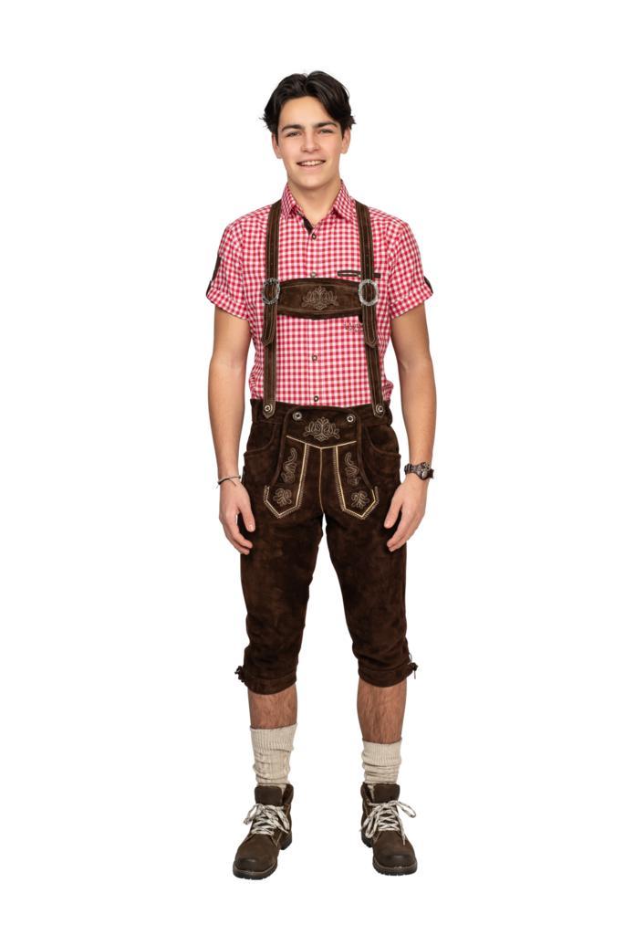 Kniebund lederhose bruin, Hobby en Vrije tijd, Feestartikelen, Nieuw, Verzenden