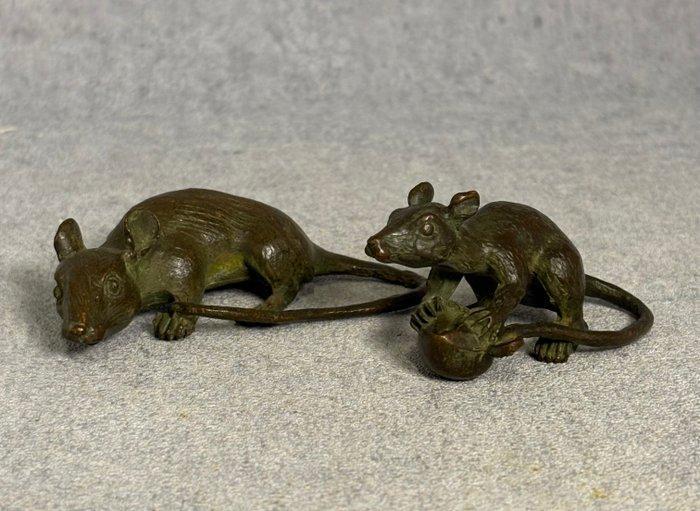 Twee muizen - Brons - Eind 20e eeuw, Antiek en Kunst, Curiosa en Brocante