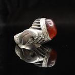 Antieke zilveren ring - Ring - met carneool cabochon
