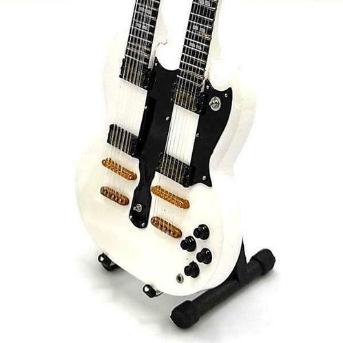 Miniatuur Gibson EDS-1275 gitaar met gratis standaard, Verzamelen, Film en Tv, Beeldje, Replica of Model, Nieuw, Verzenden