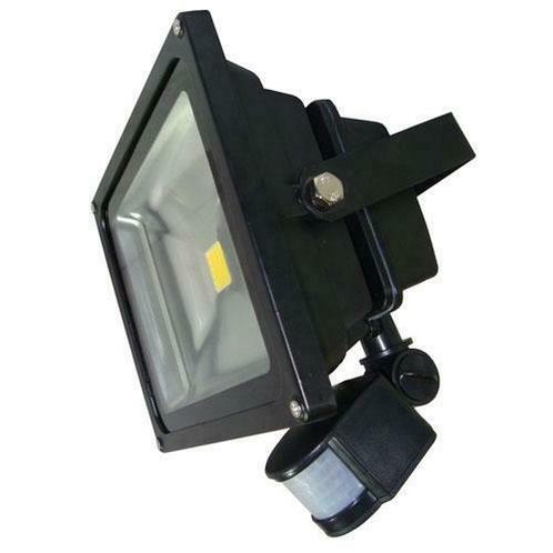 50W LED / PIR schijnwerper Warm Wit 4000K ZWART, Tuin en Terras, Buitenverlichting, Verzenden