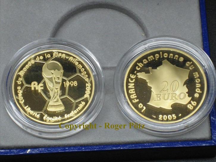 Frankreich 20 Euro goud 2005 Fifa voetbal Wm in Duitsland..., Timbres & Monnaies, Monnaies | Europe | Monnaies euro, Envoi