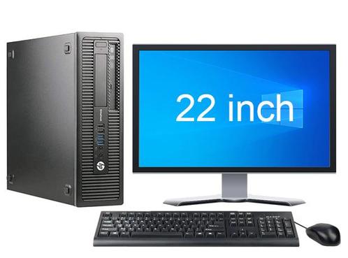 HP EliteDesk 800 G1 SFF i5 4e Gen + 22” Monitor + 2 jaar, Computers en Software, Desktop Pc's, Ophalen of Verzenden