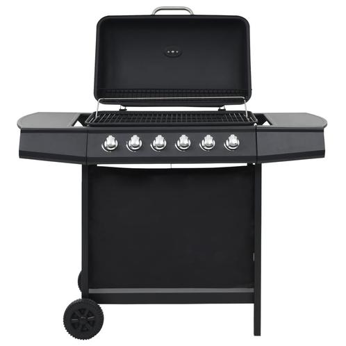 vidaXL Gasbarbecue met 6 kookzones staal zwart, Elektronische apparatuur, Overige elektronische apparatuur, Nieuw, Verzenden