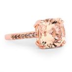 Ring - 14 karaat Roségoud - 3.93ct. tw. Morganiet - Diamant
