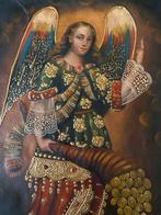 Cuzco school (XX) - Archangel St Gabriel with Cornucoppia, Antiek en Kunst