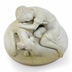 Gustavsberg - Beeldje - Boy with Dog - Parian ware
