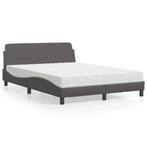 vidaXL Bed met matras kunstleer grijs 120x200 cm, Huis en Inrichting, Slaapkamer | Bedden, Verzenden, Nieuw