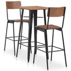 vidaXL 3-delige Barset staal bruin zwart, Huis en Inrichting, Complete eetkamers, Verzenden, Nieuw