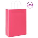 vidaXL Papieren zakken 250 st met hengsels 26x12x35 cm roze, Diversen, Cadeauverpakkingen, Verzenden, Nieuw