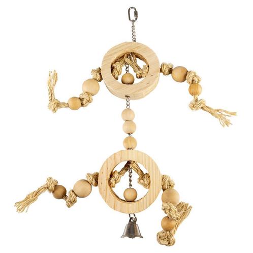 Houten ring met sisaltouw en kralen, Dieren en Toebehoren, Vogels | Toebehoren, Nieuw