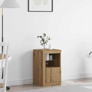 vidaXL Dressoir met LED-verlichting Artisan Eik 41x37x67 cm, Verzenden