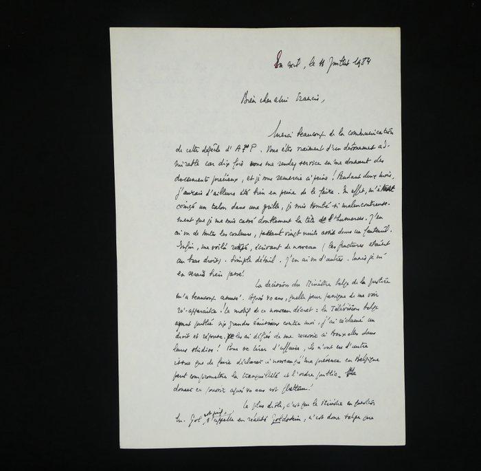 Léon DEGRELLE - Au sujet du ministre Jean Gol - 1984, Collections, Cinéma & Télévision