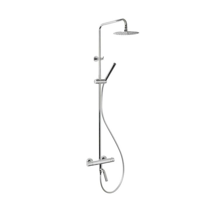 BWS Round Thermostatische Bad/Douche Combinatie Opbouwset, Doe-het-zelf en Bouw, Sanitair, Overige typen, Nieuw, Chroom, Ophalen of Verzenden