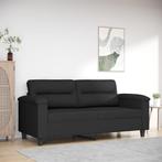 vidaXL Tweezitsbank 140 cm microvezelstof zwart, Verzenden, Nieuw