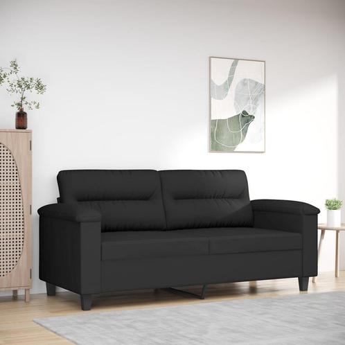 vidaXL Tweezitsbank 140 cm microvezelstof zwart, Huis en Inrichting, Zetels | Zetels, Nieuw, Verzenden