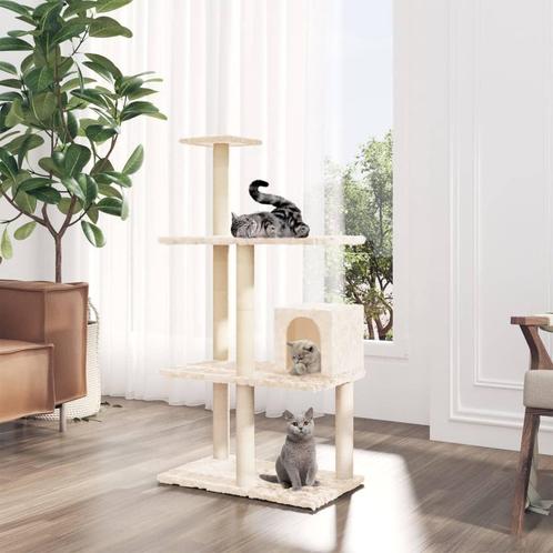 vidaXL Kattenmeubel met sisal krabpalen 119 cm crèmekleurig, Dieren en Toebehoren, Katten-accessoires, Nieuw, Verzenden