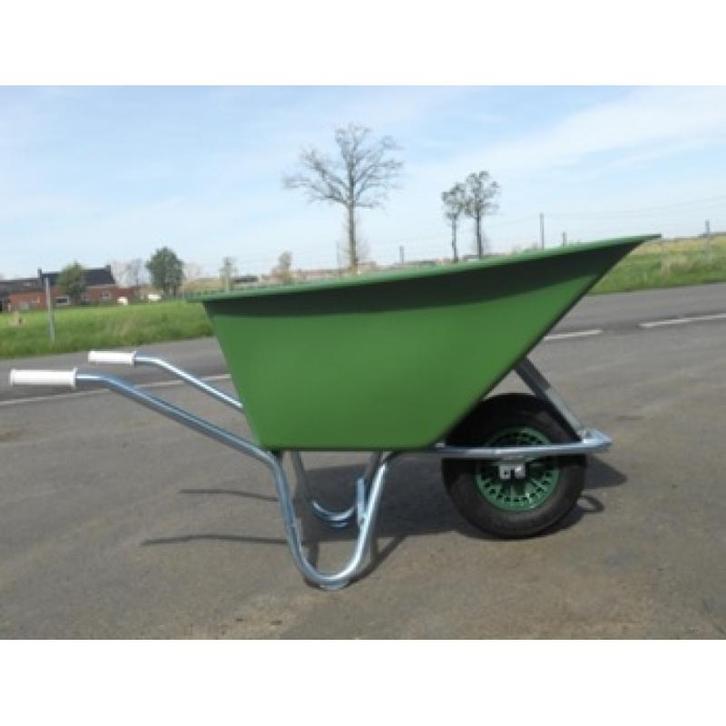 Landbouwkruiwagen 160l met warm verzinkt onderstel en 1 wiel, Doe-het-zelf en Bouw, Transportwagens, Nieuw