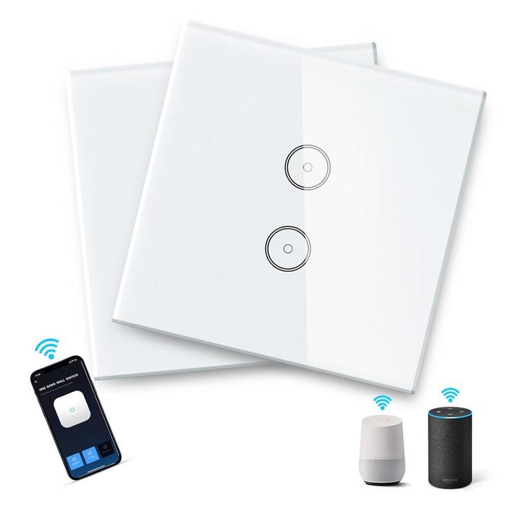 Lichtschakelaar - Wandschakelaar - Lichtknop - 2 stuks - Wit, Bricolage & Construction, Électricité & Câbles, Envoi