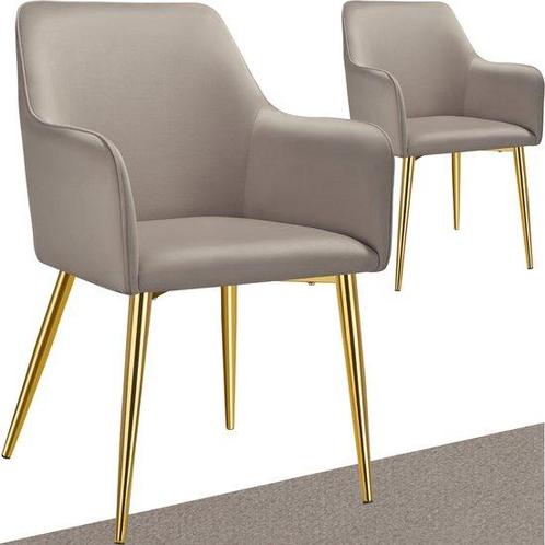 Tweedekans | tectake® Eetkamerstoel Avane - Fluweellook -, Huis en Inrichting, Stoelen, Ophalen of Verzenden
