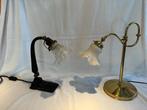 Tafellamp (2) - Glas, Messing - Vintage lampen, Antiek en Kunst