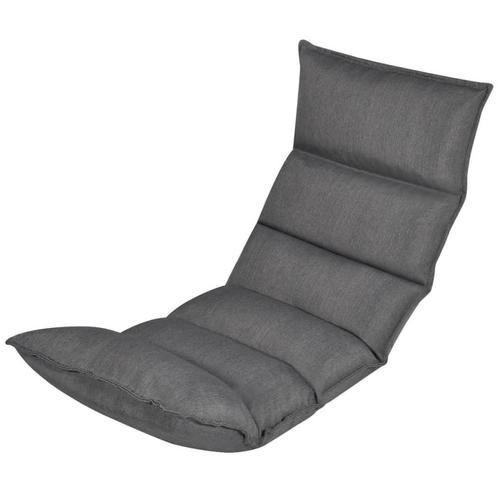 vidaXL Zitkussen voor op de vloer inklapbaar stof grijs, Huis en Inrichting, Stoelen, Nieuw, Verzenden