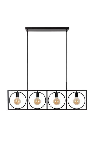 Hanglamp Lucide SUUS -  - 4xE27 - Zwart -, Maison & Meubles, Lampes | Suspensions, Envoi