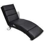 vidaXL Chaise longue de massage Noir Similicuir, Verzenden, Neuf