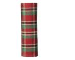 Decostof tafelloper tartan rood-groen streep ruit polyester