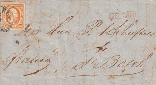 Nederland 1852 - Koning Willem III, eerste emissie; Een, Postzegels en Munten, Postzegels | Nederland