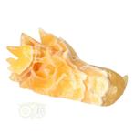 Oranje Calciet draken schedel 822 gram, Verzenden