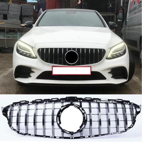 Grill voor mercedes c-klasse w205 facelift zwart met chroom, Auto-onderdelen, Carrosserie