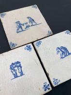 Tegel - Antieke Delfts blauwe tegels met kinderspelen,